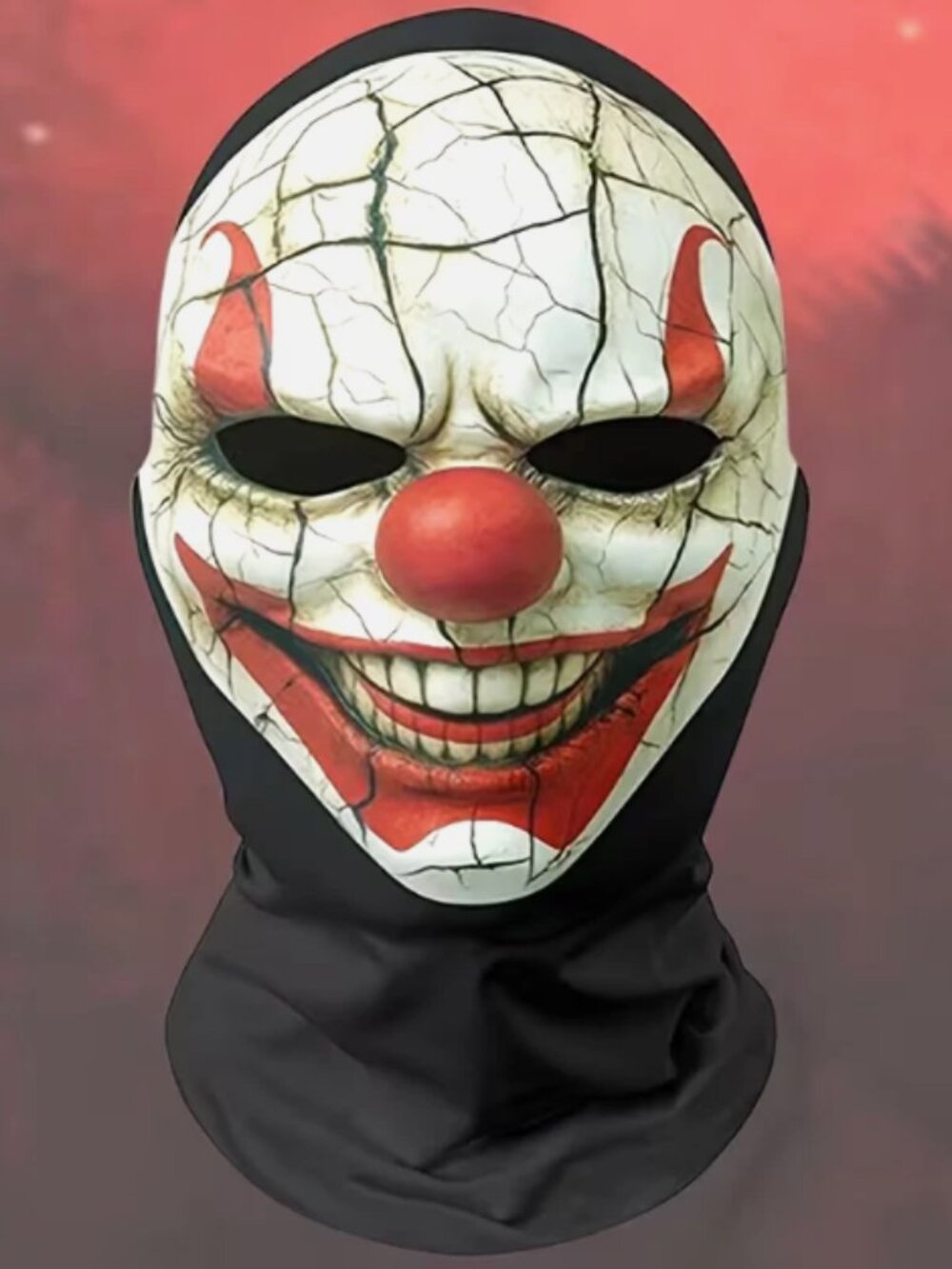 Evil Smiling Clown Mask Breathable Mesh Scary Horror Halloween Costume